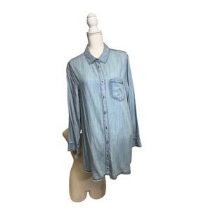 Soft Surroundings Light Blue Button Down Size Large